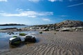 Rocky sandy beach landscape