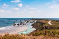 Rock cliff and cape of East cape Hennazaki, Miyako, Okinawa,