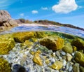 Rocky sea floor in Sardinia Royalty Free Stock Photo