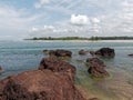 Rocky sea shore of Betul beach