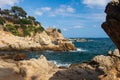 Rocky seascape in Costa Brava, Spain. Landscape of spanish coast in mediterranean sea