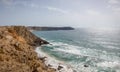 Rocky seashore in sunny Portugal