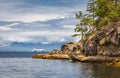 Rocky seashore in the Pacific rim National Park in Vancouver Island BC, Canada. Beautiful seaside landscape. BC Ferries