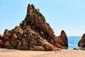 Rocky seaside of Mar Menuda Beach Royalty Free Stock Photo