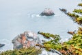 Rocky shore along the ocean coast in San Francisco, beautiful Californian nature landscape Royalty Free Stock Photo