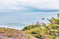 Rocky shore along the ocean coast in San Francisco, beautiful Californian nature landscape Royalty Free Stock Photo