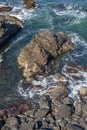 Rocky shore of Australian coastline with crystal clear waters