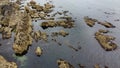 Rocky shore. Big rocks. Seascape, rock on water