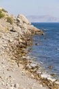 The rocky shore of the Black sea.