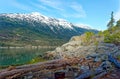 Timbers on Rocky Shore Near Skagway, Alaska Royalty Free Stock Photo