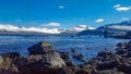 Snow covered fjords by the ocean in Iceland Royalty Free Stock Photo