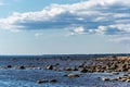 Rocky shore of the Gulf of Finland at low tide