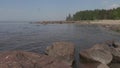 Rocky shore of the gulf of finland summer day