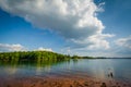 Rocky shore of Lake Norman, at Jetton Park, in Cornelius, North