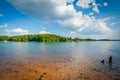 Rocky shore of Lake Norman, at Jetton Park, in Cornelius, North