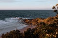 Rocky shore of Little Wategos Beach in Byron Bay, Australia Royalty Free Stock Photo
