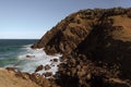 Rocky shore of Little Wategos Beach in Byron Bay, Australia Royalty Free Stock Photo