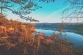 Rocky shore of a mountain lake Royalty Free Stock Photo