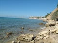 Rocky shore in Nea Kallikratia, Greece