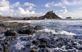 Rocky shore in Newport, Oregon. Royalty Free Stock Photo