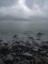 Foggy Stone Shore, Resurrection Bay, Alaska Royalty Free Stock Photo