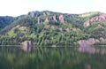 Rocky shore of the Yenisei River Royalty Free Stock Photo