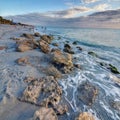 Rocky shoreline at Caspersen Beach, Florida Royalty Free Stock Photo