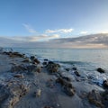 Rocky shoreline at Caspersen Beach, Florida Royalty Free Stock Photo