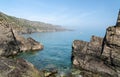 Rocky shoreline of the Island of Lundy off Devon Royalty Free Stock Photo