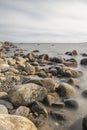 Rocky Shoreline over Ocean Royalty Free Stock Photo