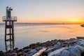 Rocky Shoreline Sunset Royalty Free Stock Photo