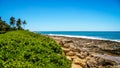 The rocky shoreline of the west coast of the island of Oahu Royalty Free Stock Photo