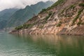 Rocky slope along Yangtze River Xiling. Shengli Street, China