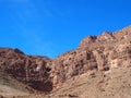 Rocky slope of TODGHA GORGE canyon landscape in MOROCCO, eastern part of High Atlas Mountains range at Dades Rivers Royalty Free Stock Photo