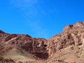 Rocky slope of TODGHA GORGE canyon landscape in MOROCCO, eastern part of High Atlas Mountains range at Dades Rivers Royalty Free Stock Photo