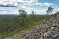 Rocky slopes of Luosto mountain in Lapland