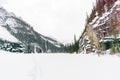 Snowy Alpine Lake Mountain View Royalty Free Stock Photo