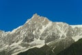 Rocky snow mountain in Alps