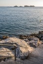 Rocky steps on the Croatian coast Royalty Free Stock Photo