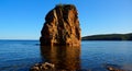 Rocky standing among the blue sea