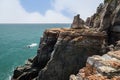 Rocky and steep cliff at the Taejongdae Resort Park in Busan