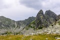 Rocky steep mountain panorama in the Retezat Natural Park, Romania