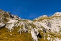 Rocky steep mountain slopes at Luknja bellow