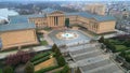 Rocky steps at the Famous Museum of Art in Philadelphia - aerial view