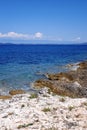 Rocky stone beach in island Susak,Croatia Royalty Free Stock Photo