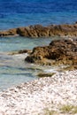 Rocky stone beach in island Susak,Croatia