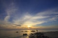 Rocky sunrise at Samila beach Royalty Free Stock Photo