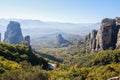 The rocky temple Christian Orthodox complex of Meteora