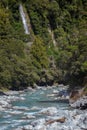 Rocky terrain and a waterfall at Thunder Creek Royalty Free Stock Photo