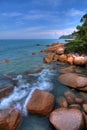 Rocky tropical coastline Royalty Free Stock Photo